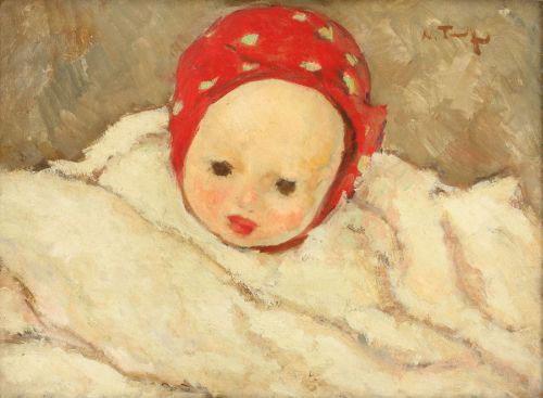 Nicolae Tonitza Cap de copil, ulei pe carton Germany oil painting art